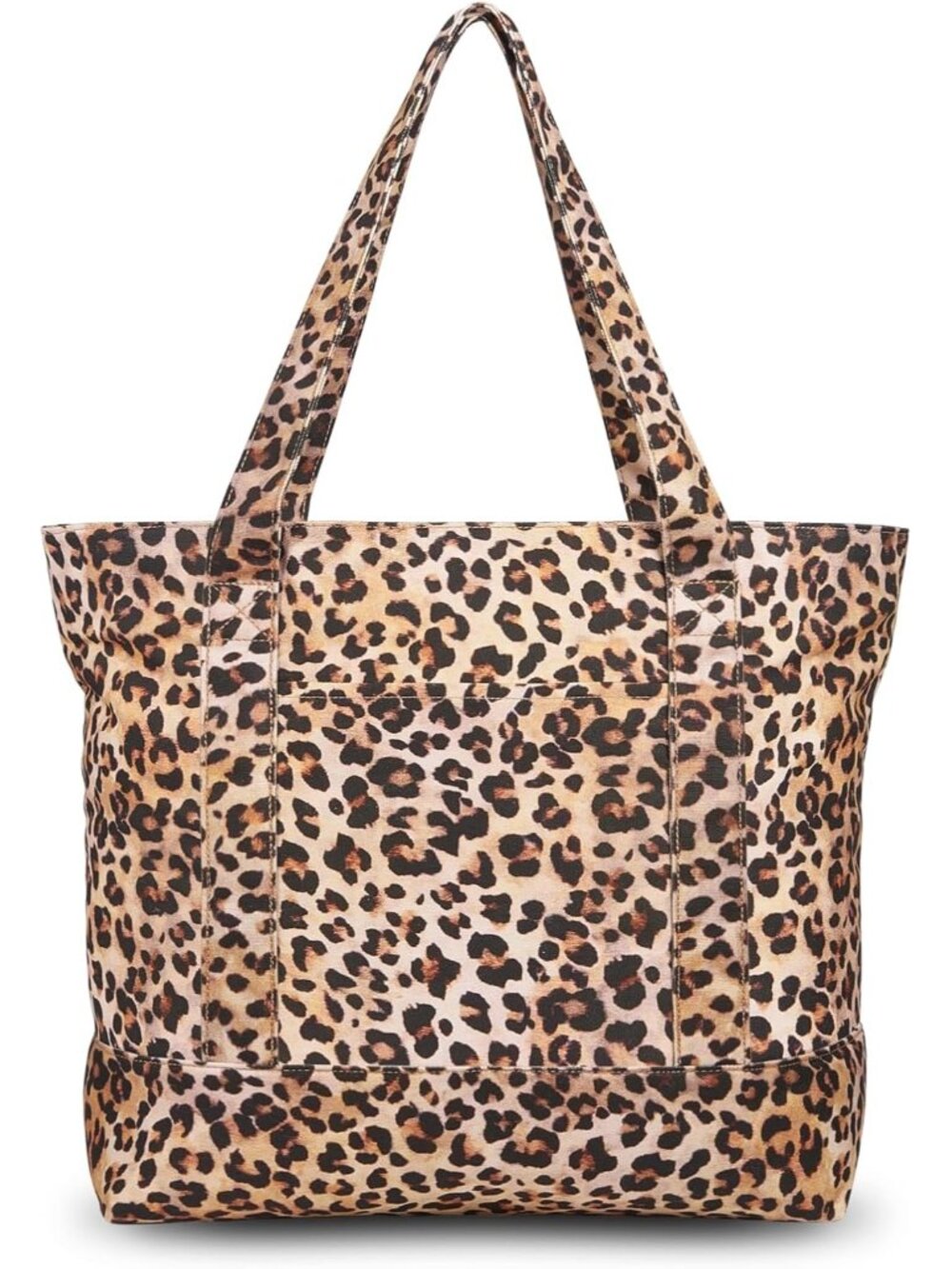 1-Pack Canvas Tote Bag with an External Pocket, Reusable Grocery Shopping Bag, T